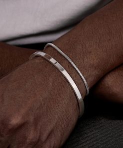 Bracelet jonc argent homme