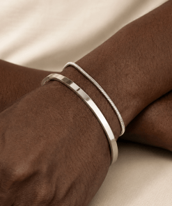 Bracelet jonc argent homme