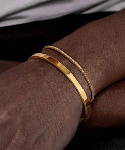 Bracelet jonc or homme