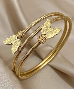 Bracelet jonc papillon