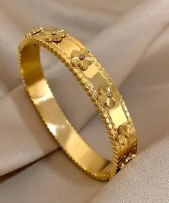 Bracelet jonc fleur