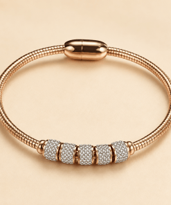 Bracelet jonc acier rose