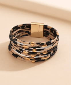 Bracelet jonc léopard