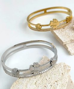 bracelet jonc trefle